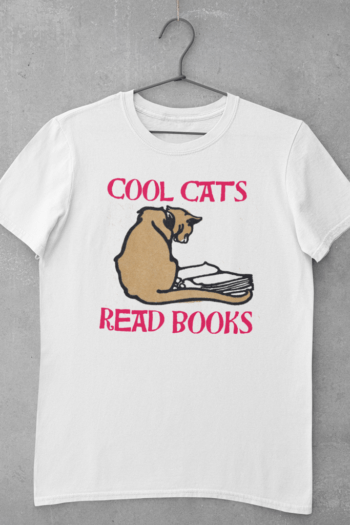 Cool Cats Read - funny cat t shirt for cat lovers