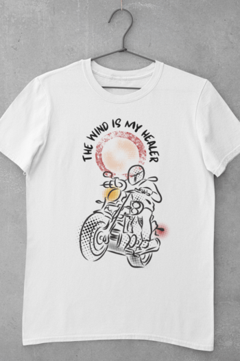 Healer - Biker t shirt featuring unique line art