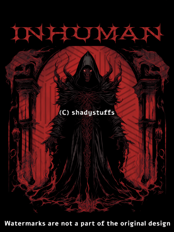 A death metal t shirt design featuring an original artwork of the devil