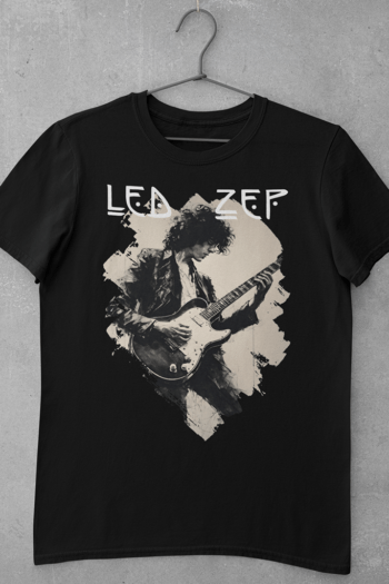 Led Zep - Led Zeppelin t shirt featuring an ink sketch of Jimmy Page