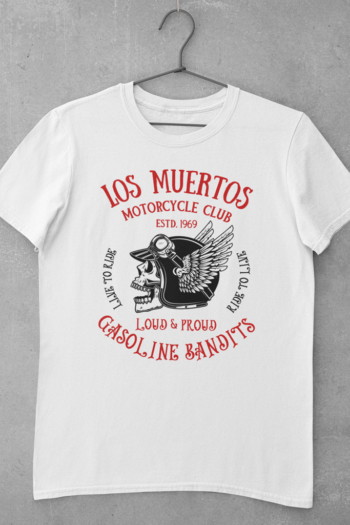 Los Muertos - outlaw biker t shirt featuring unique artwork