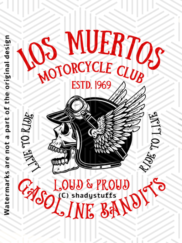 A biker t shirt design featuring a biker skull, depicted in unique line art style