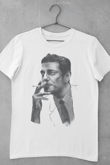 Manik- Bengali graphic t shirt with Charcoal sketch of Satyajit Ray