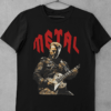 A black Metallica t shirt featuring a large digital print of an original acrylic painting of James Hetfield playing his guitar