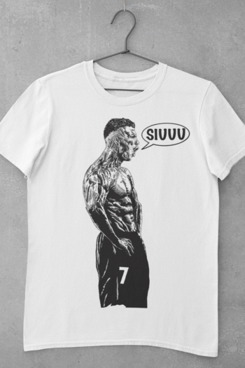 SIUUU - Ronaldo t shirt with Pen art of CR7